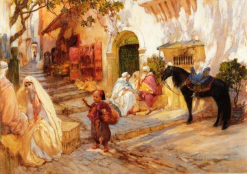 Árabe Painting - Una calle en Argelia Árabe Frederick Arthur Bridgman